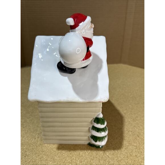 VTG 1980 Otagiri Handpainted Santa’s Cookie House Cookie Jar 11x7.5 - Picture 8 of 12
